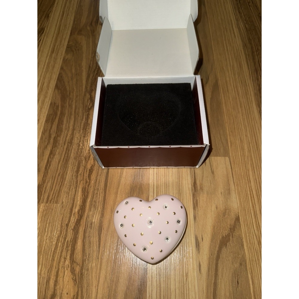 NEW Partylite Opulent Pink Heart Tealight Holder Rhinestones